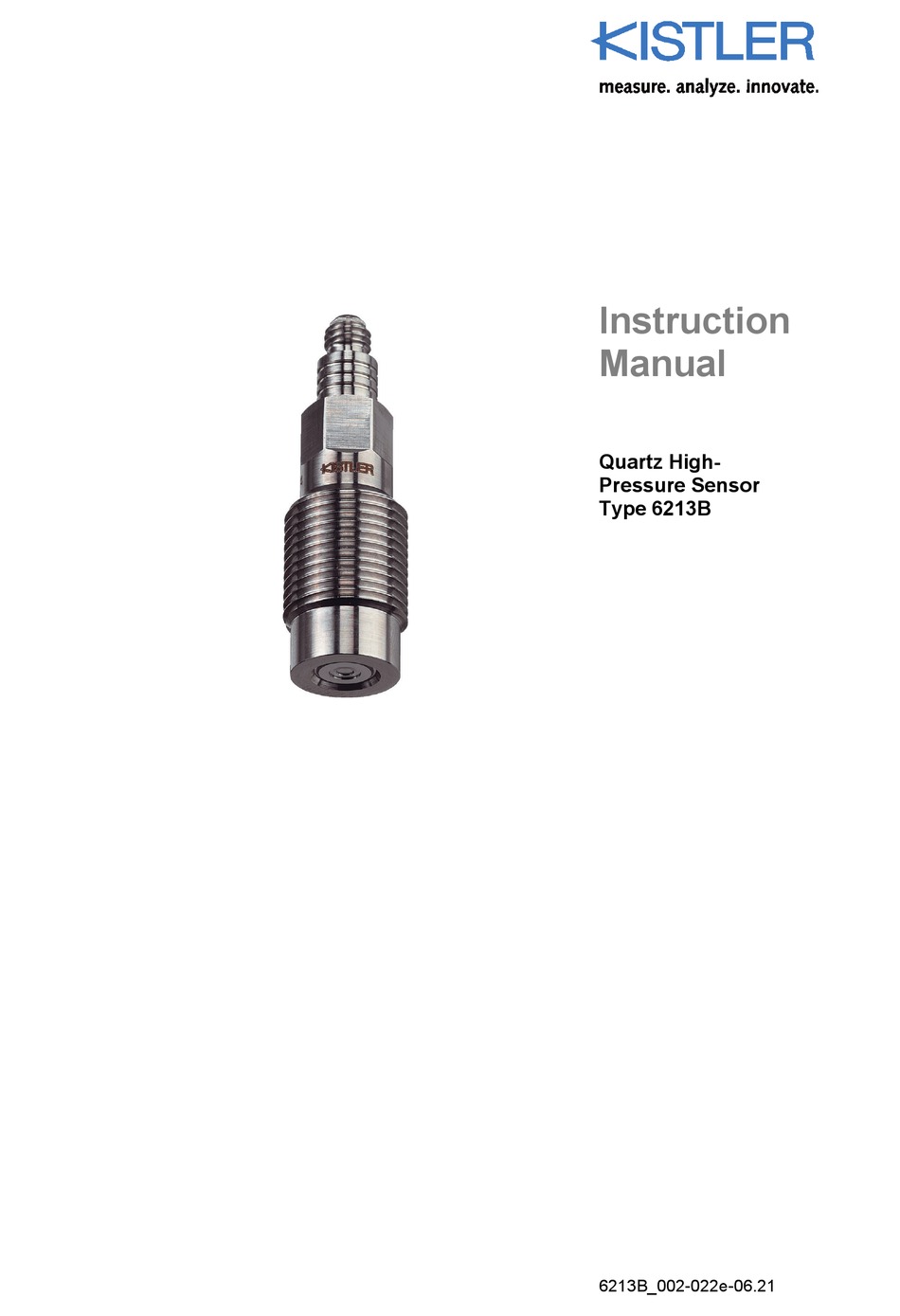 KISTLER 6213B INSTRUCTION MANUAL Pdf Download ManualsLib