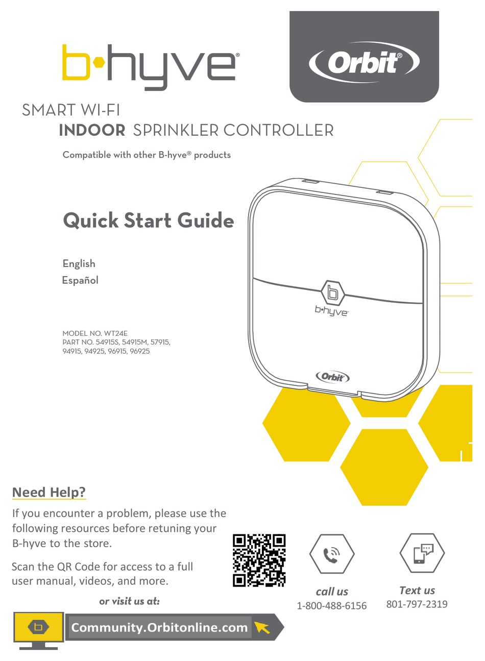 ORBIT B-HYVE WT24E QUICK START MANUAL Pdf Download | ManualsLib