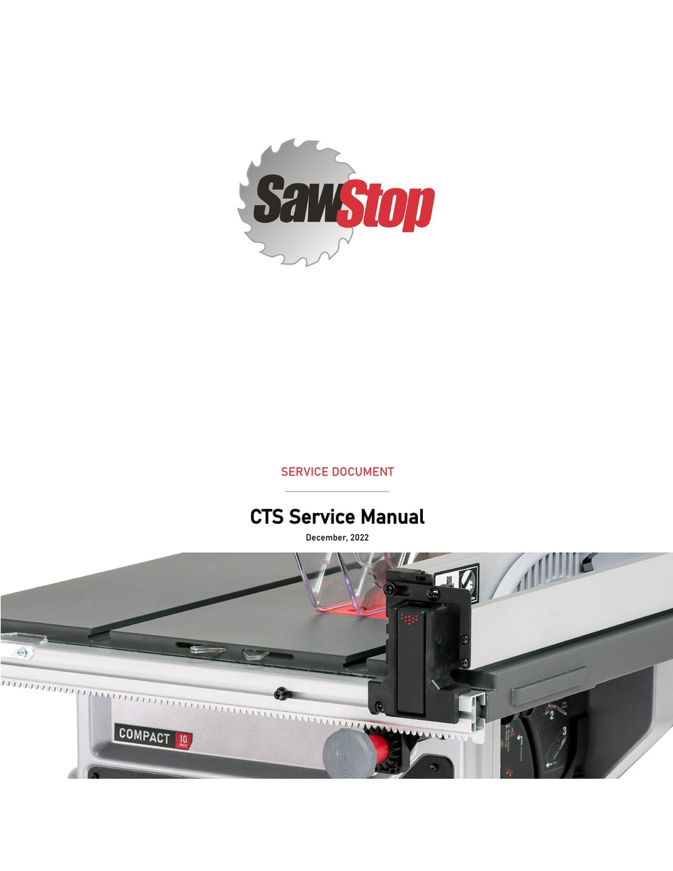 SAWSTOP CTS015 SERVICE MANUAL Pdf Download ManualsLib