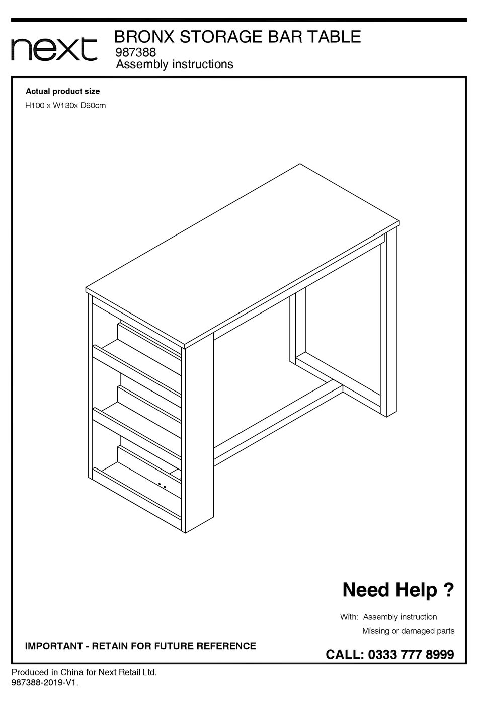 NEXT BRONX 987388 ASSEMBLY INSTRUCTIONS MANUAL Pdf Download ManualsLib