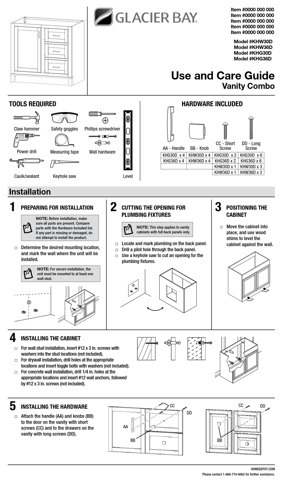 GLACIER BAY KHG30D USE AND CARE MANUAL Pdf Download ManualsLib