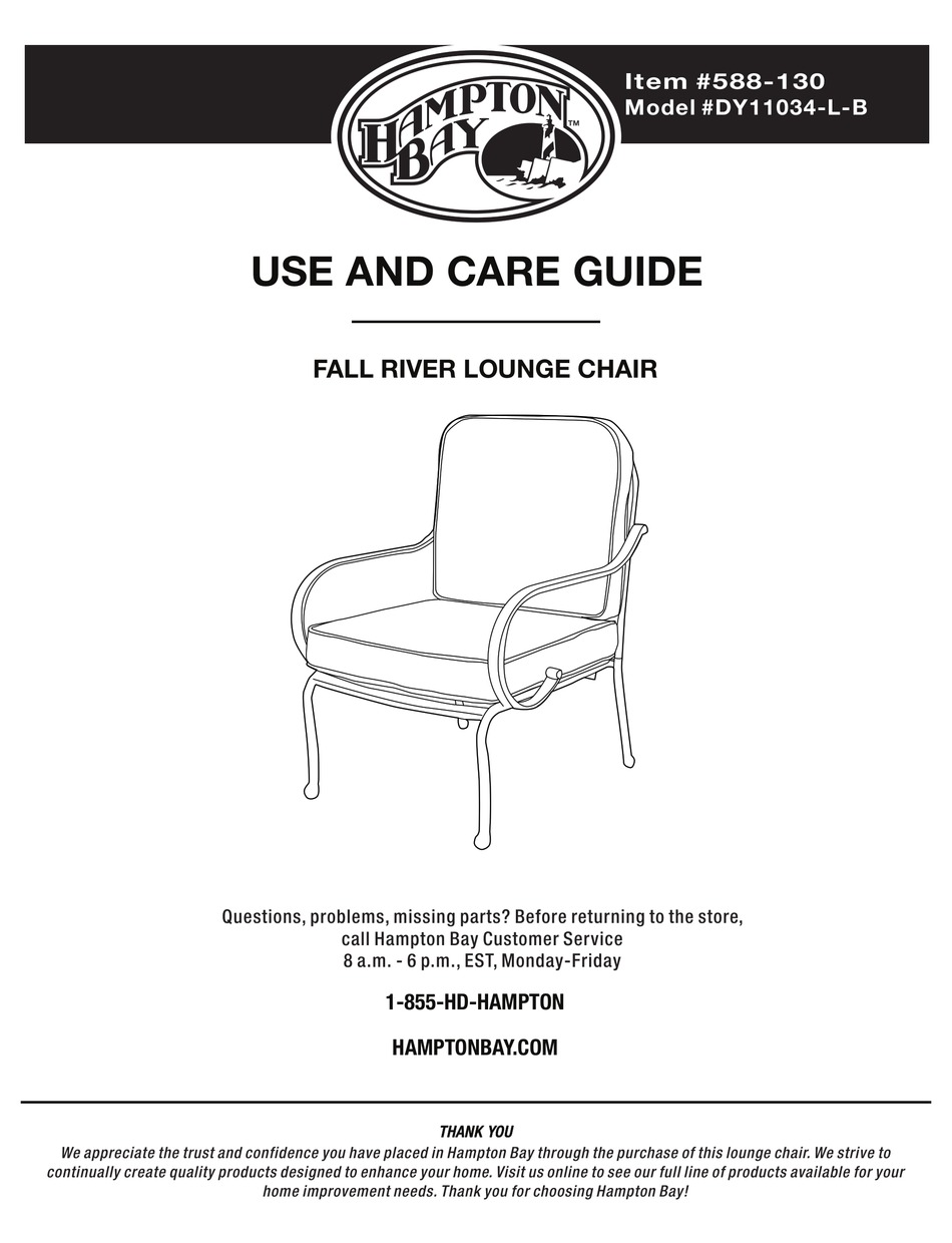HAMPTON BAY DY11034LB USE AND CARE MANUAL Pdf Download ManualsLib