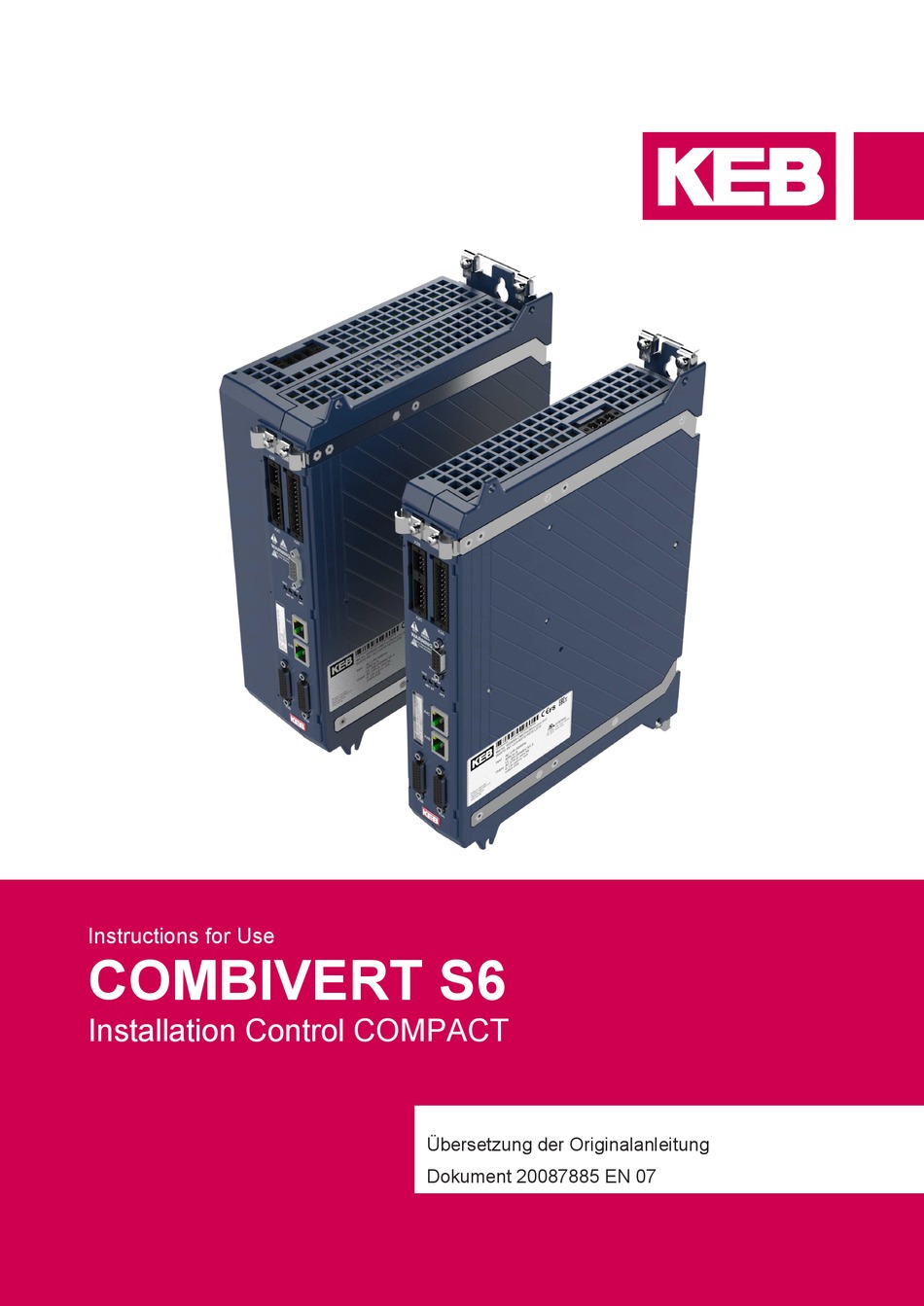 KEB COMBIVERT S6 INSTRUCTIONS FOR USE MANUAL Pdf Download | ManualsLib