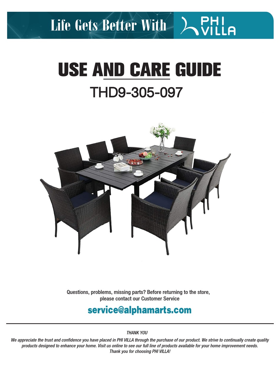 PHI VILLA THD9305097 USE AND CARE MANUAL Pdf Download ManualsLib