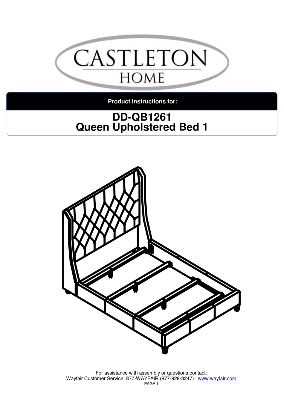 CASTLETON HOME DDQB1261 PRODUCT INSTRUCTIONS Pdf Download ManualsLib