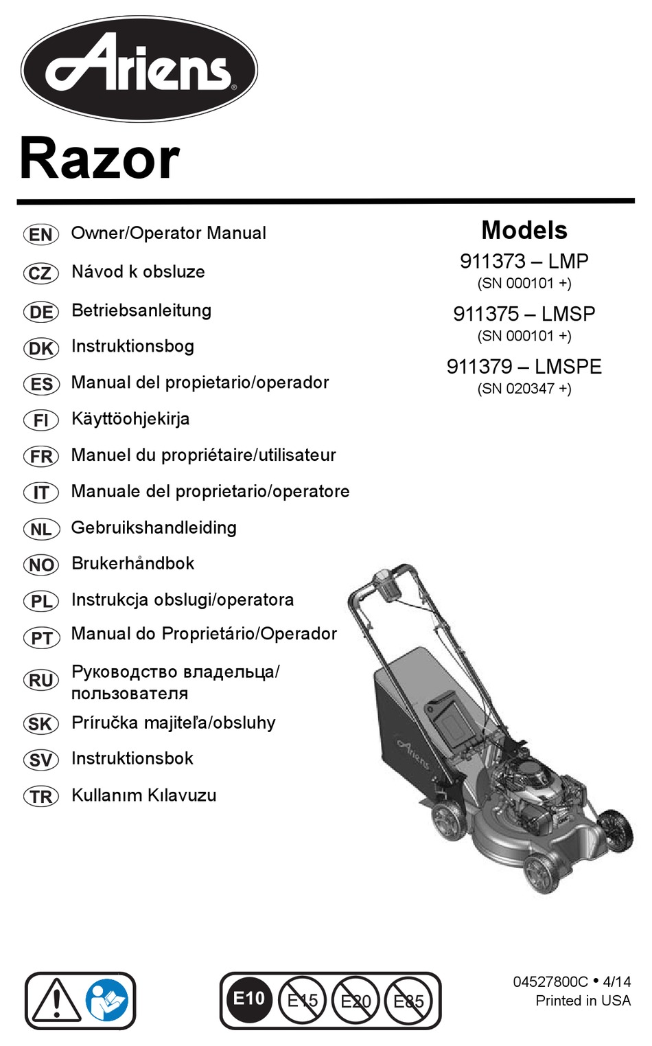 ARIENS RAZOR OWNER'S/OPERATOR'S MANUAL Pdf Download ManualsLib