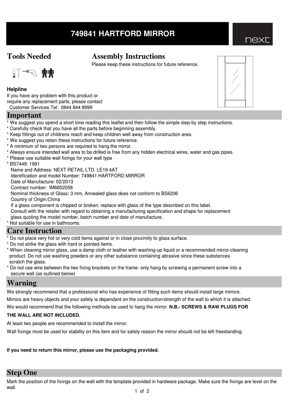 NEXT HARTFORD 749841 ASSEMBLY INSTRUCTIONS Pdf Download ManualsLib