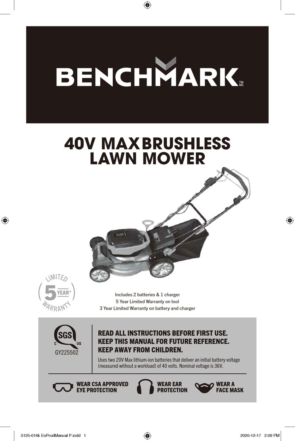 BENCHMARK 5125-016 MANUAL Pdf Download | ManualsLib