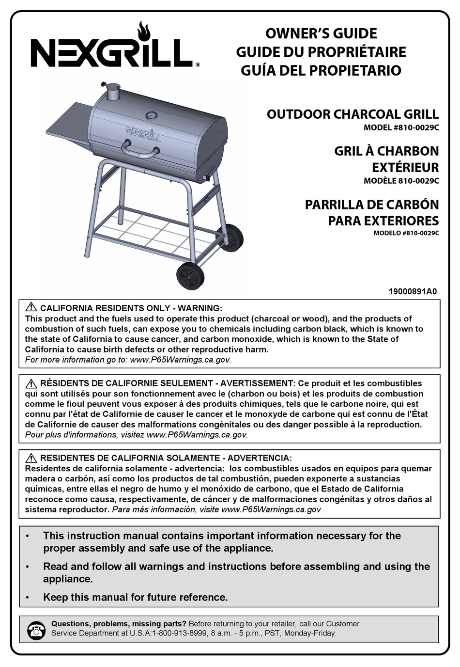 NEXGRILL 8100029C OWNER