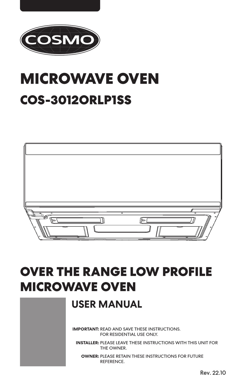 COSMO COS3012ORLP1SS USER MANUAL Pdf Download ManualsLib