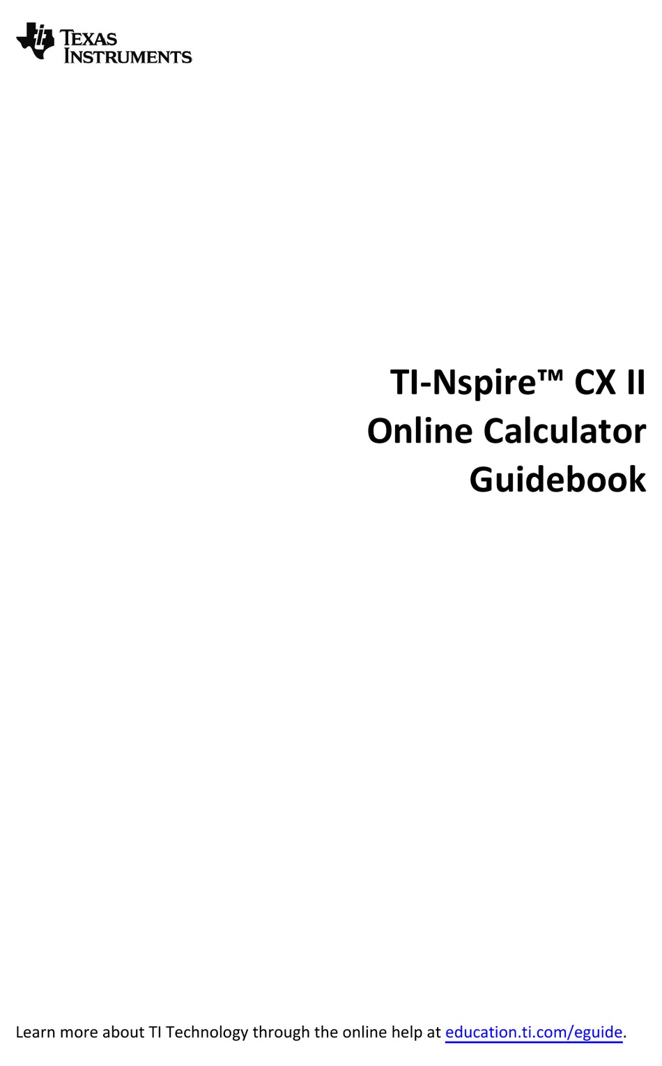 TEXAS INSTRUMENTS TINSPIRE CX II MANUAL BOOK Pdf Download ManualsLib