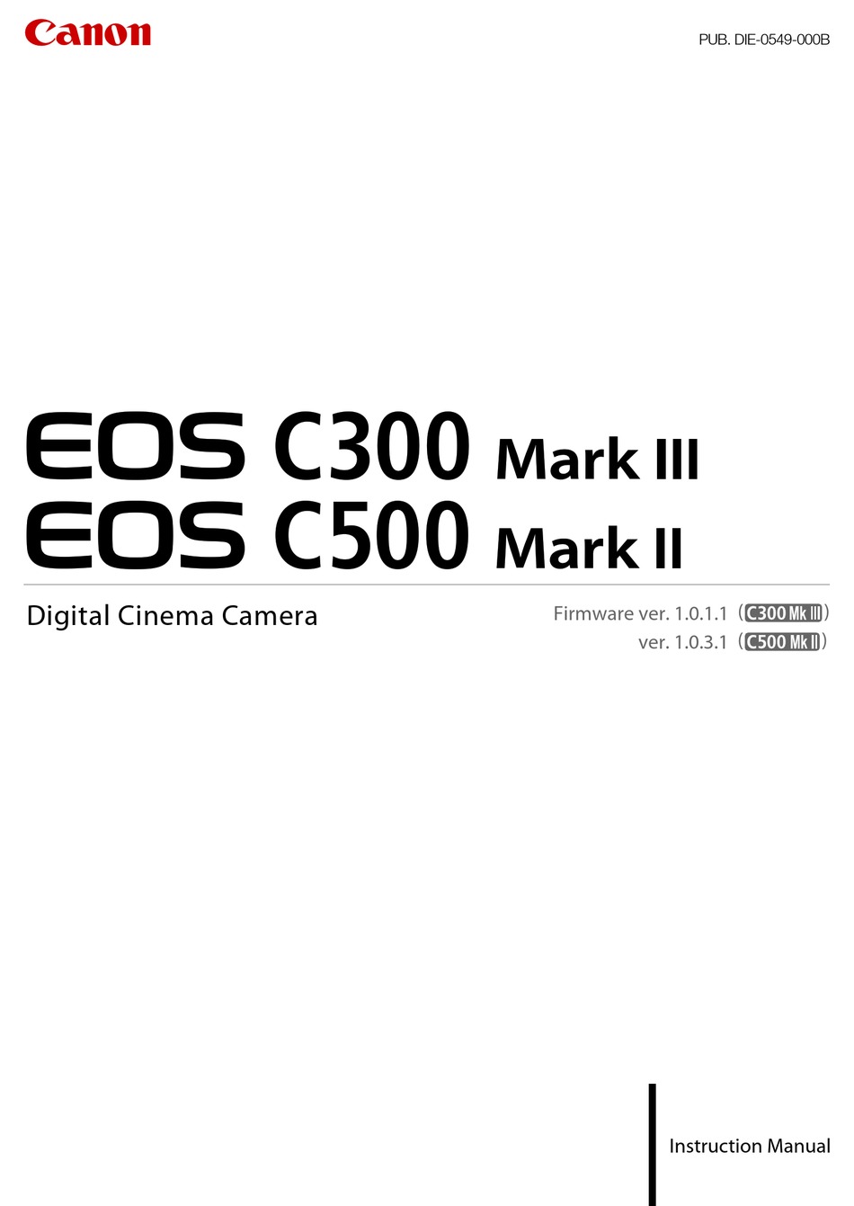 canon c300 mark iii manual