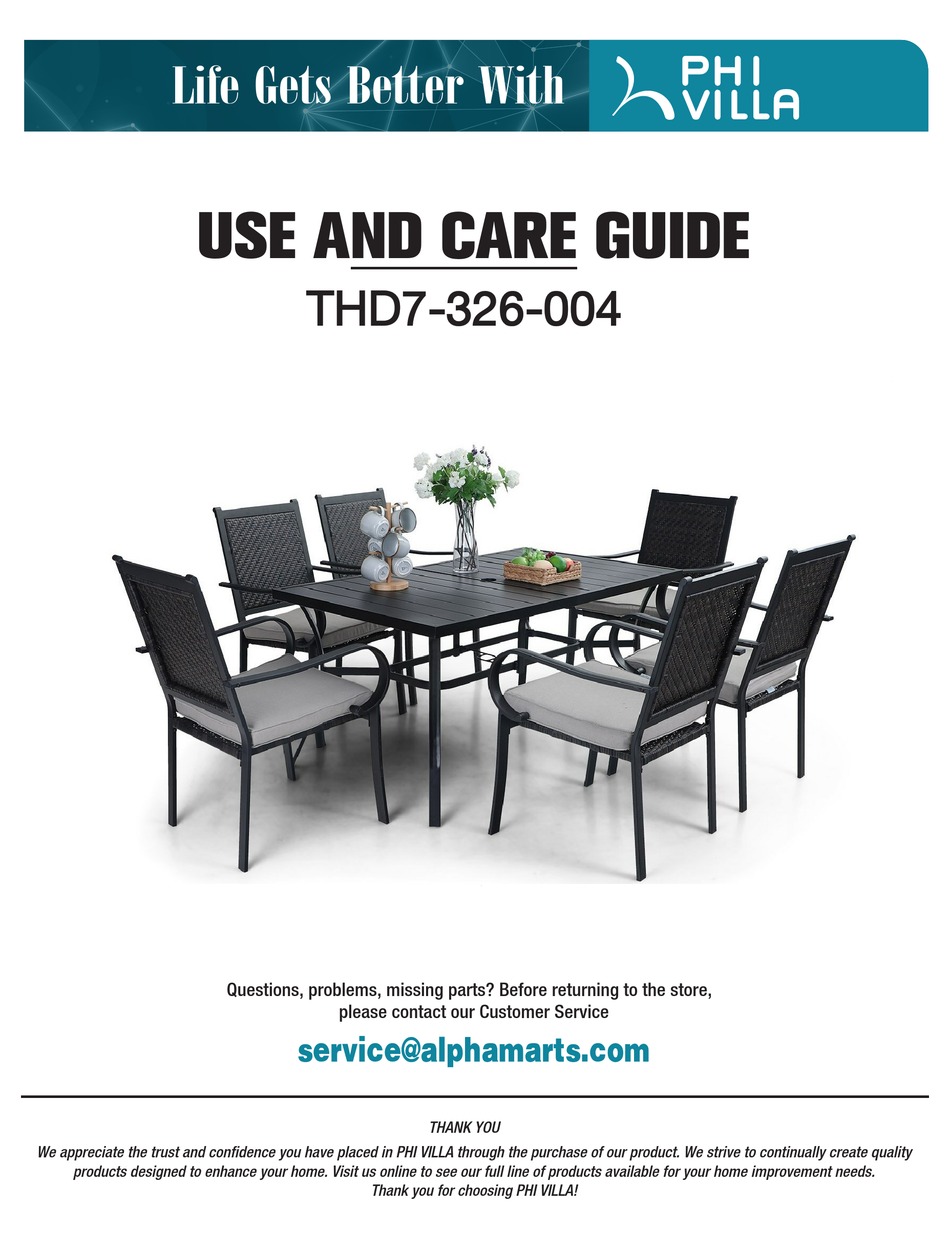 PHI VILLA THD7326004 USE AND CARE MANUAL Pdf Download ManualsLib