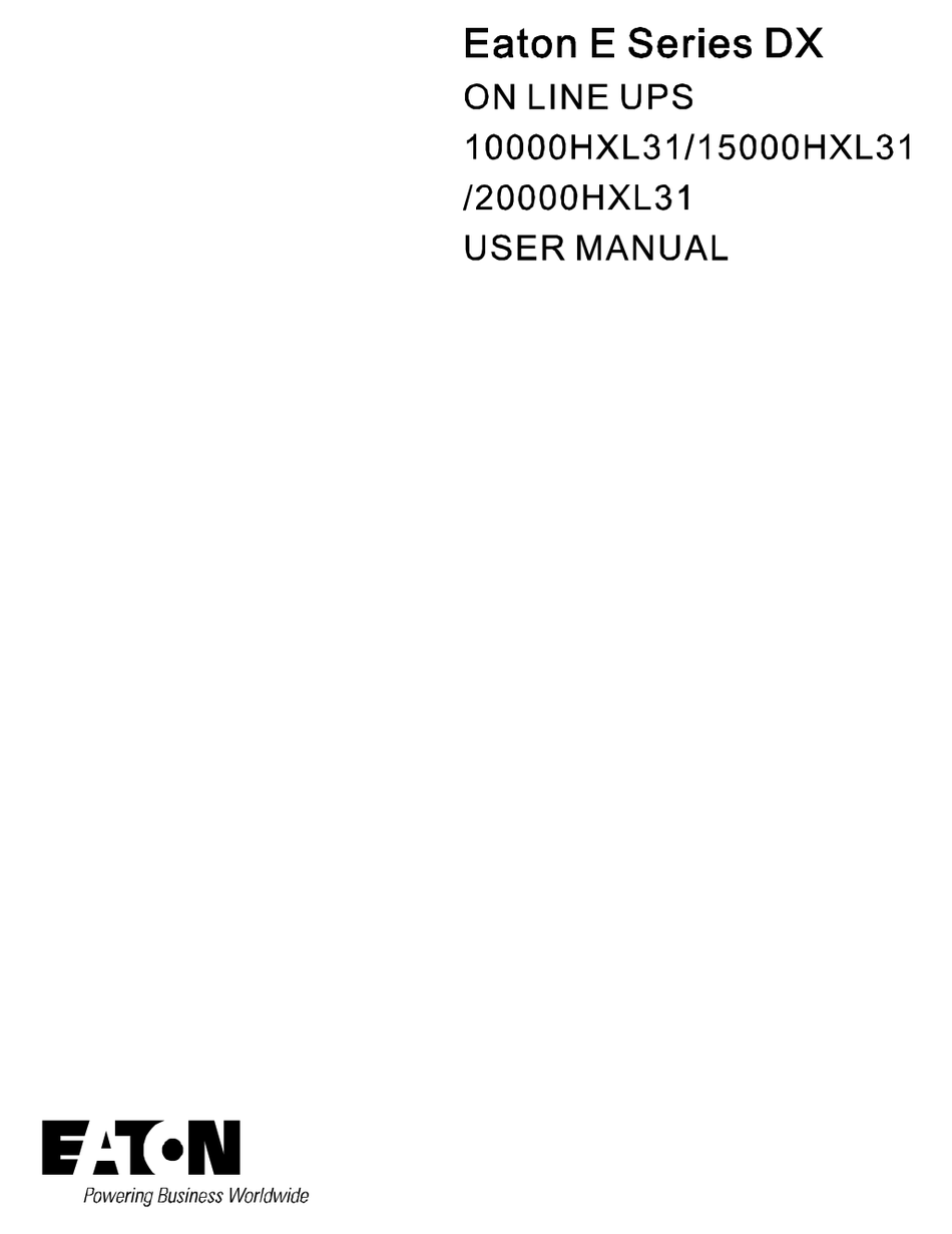 EATON E DX SERIES USER MANUAL Pdf Download ManualsLib