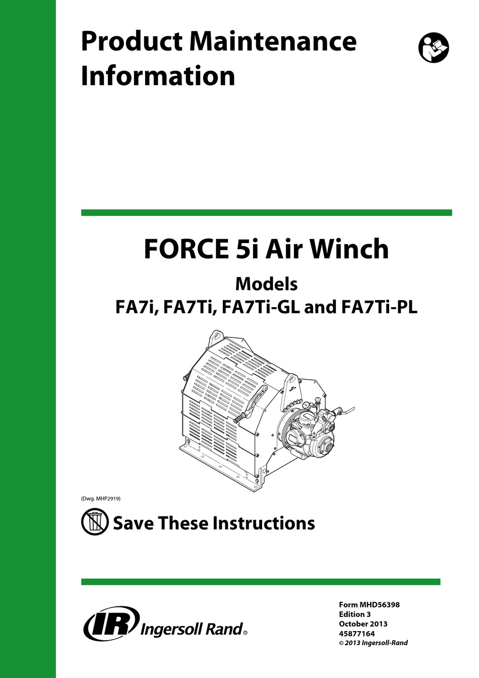 INGERSOLLRAND FORCE 5I FA7I PRODUCT MAINTENANCE INFORMATION Pdf