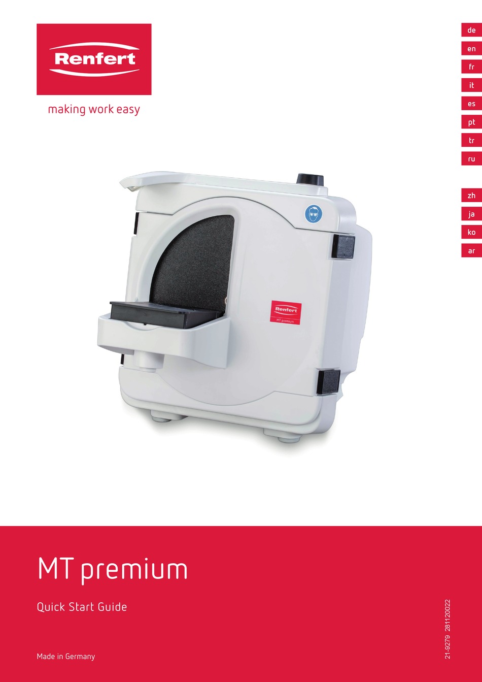 RENFERT MT PREMIUM QUICK START MANUAL Pdf Download ManualsLib