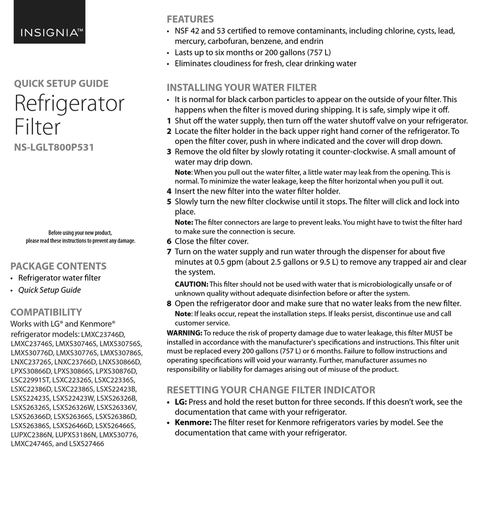 INSIGNIA NSLGLT800P531 QUICK SETUP MANUAL Pdf Download ManualsLib