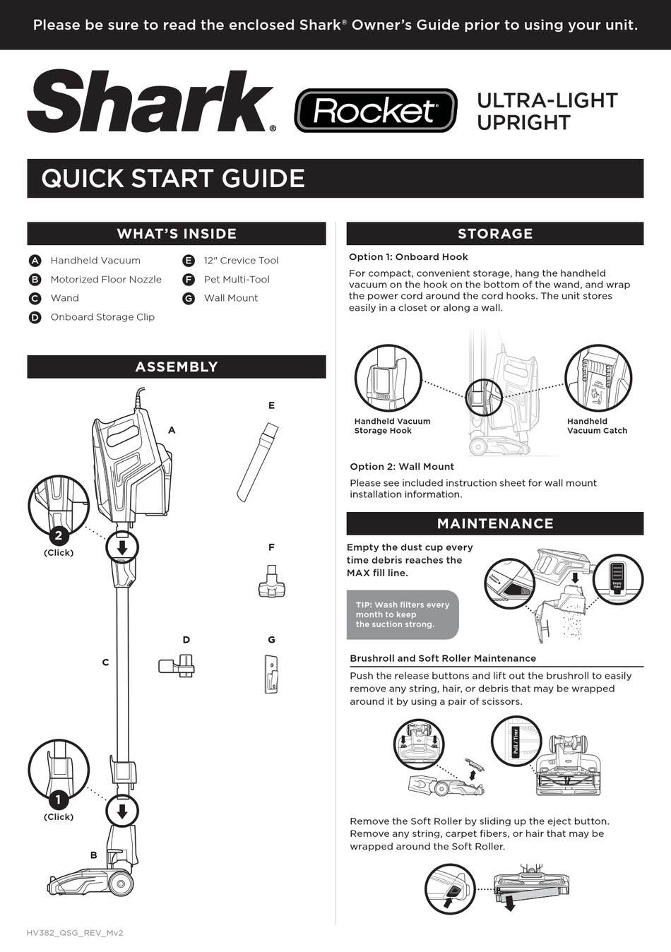 SHARK ROCKET QUICK START MANUAL Pdf Download ManualsLib