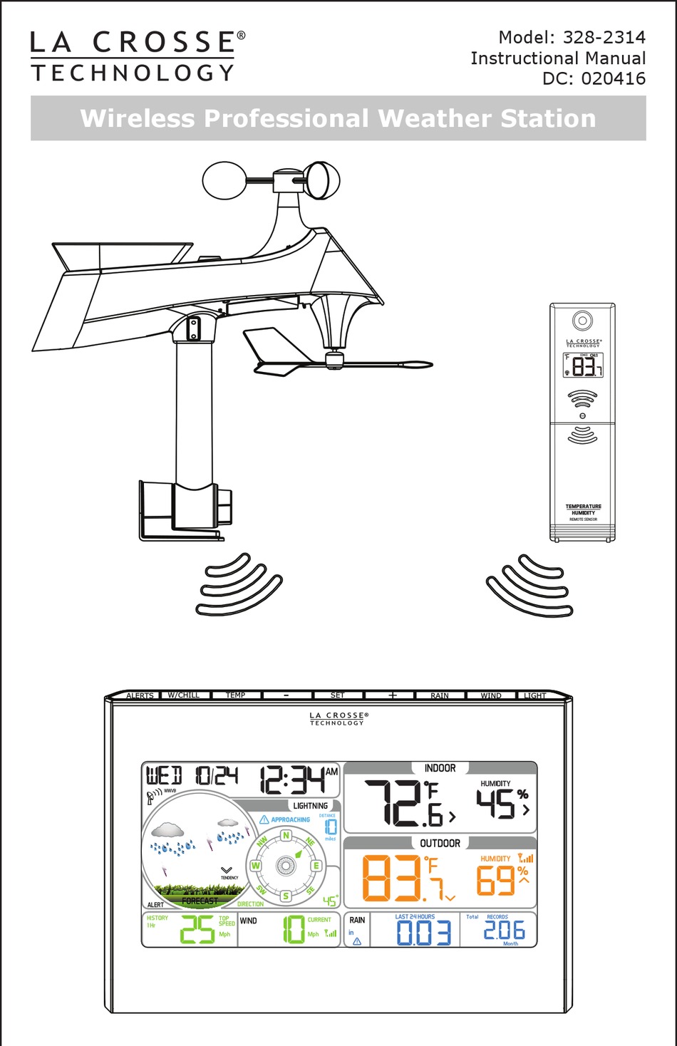 LA CROSSE TECHNOLOGY 3282314 INSTRUCTIONAL MANUAL Pdf Download