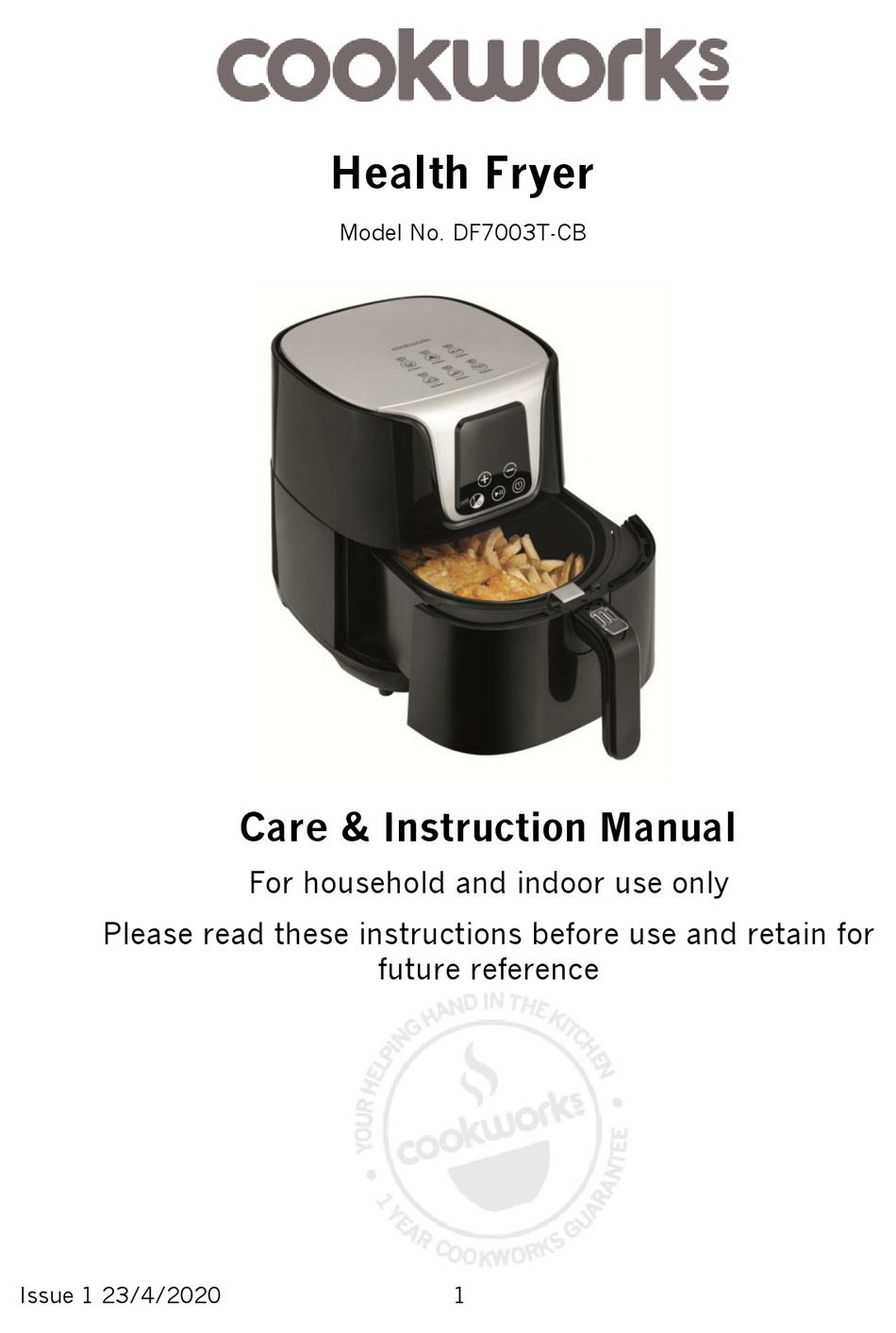 COOKWORKS DF7003TCB CARE & INSTRUCTION MANUAL Pdf Download ManualsLib