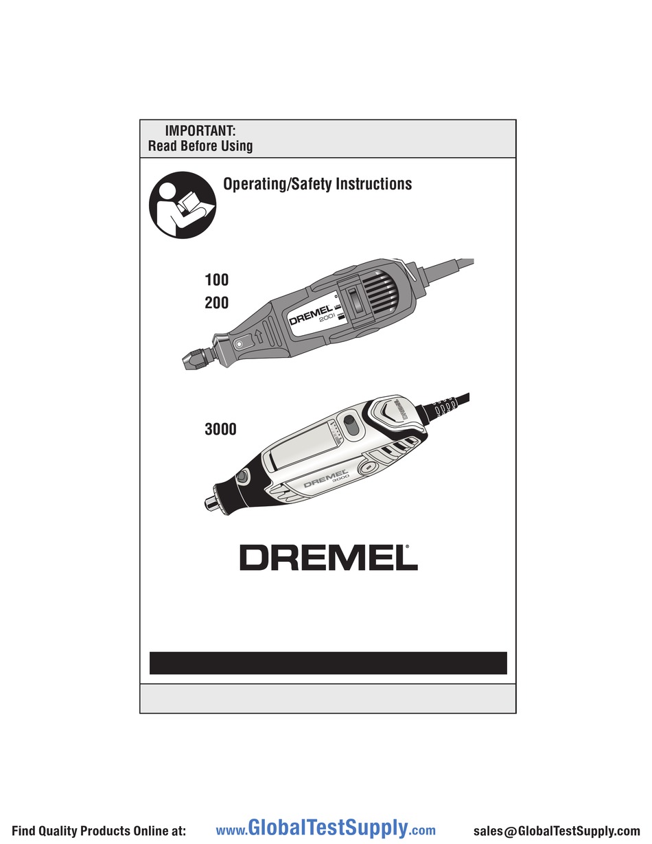 DREMEL 100 OPERATING/SAFETY INSTRUCTIONS MANUAL Pdf Download ManualsLib