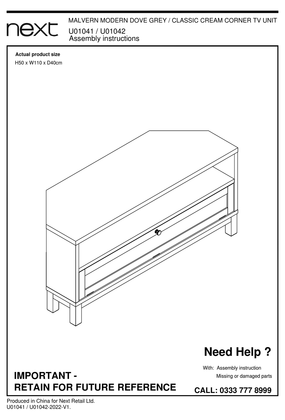 NEXT MALVERN U01041 ASSEMBLY INSTRUCTIONS MANUAL Pdf Download ManualsLib