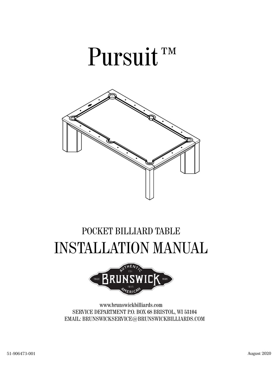 BRUNSWICK PURSUIT INSTALLATION MANUAL Pdf Download ManualsLib