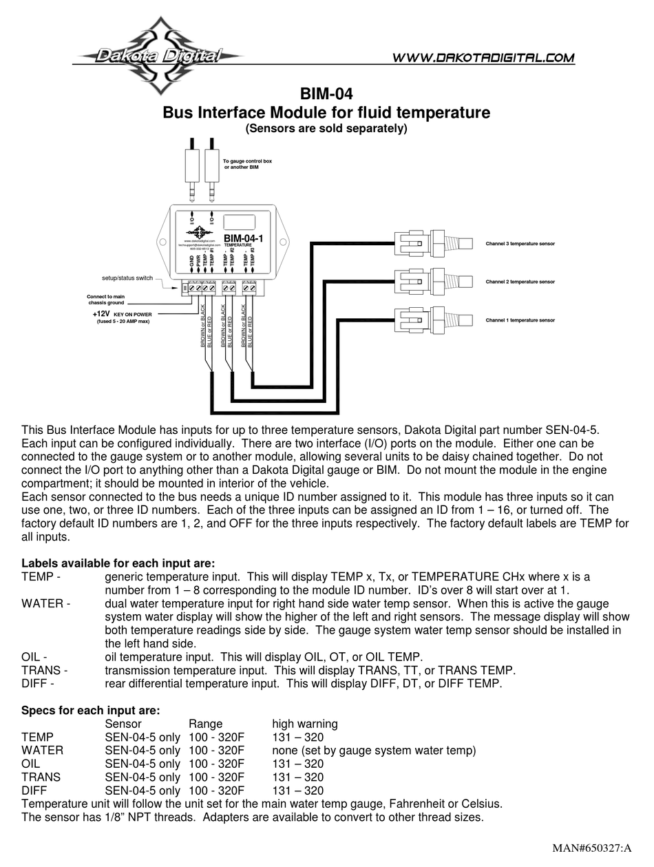 DAKOTA DIGITAL BIM04 MANUAL Pdf Download ManualsLib