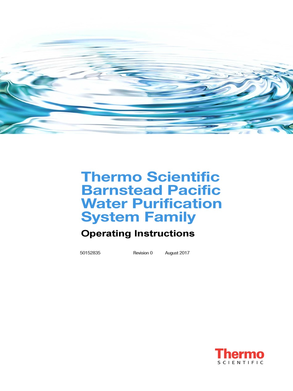 THERMO SCIENTIFIC BARNSTEAD PACIFIC TII 7 OPERATING INSTRUCTIONS MANUAL ...