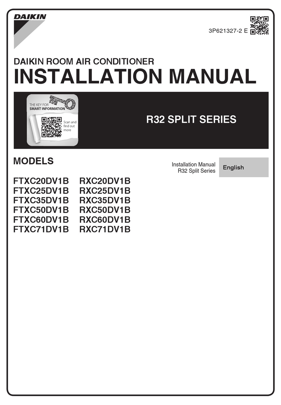 DAIKIN R32 SPLIT SERIES INSTALLATION MANUAL Pdf Download | ManualsLib