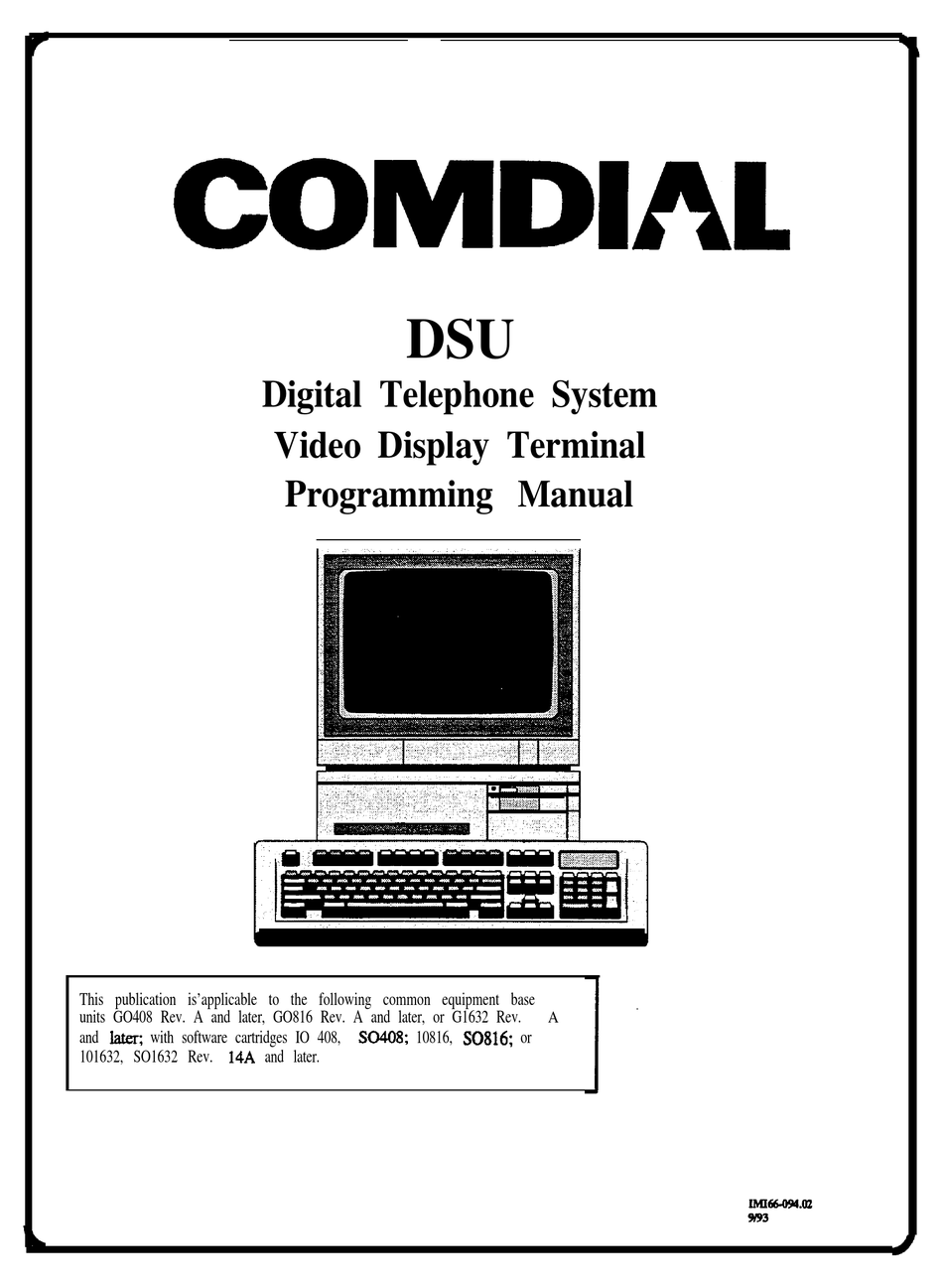 COMDIAL DSU PROGRAMMING MANUAL Pdf Download ManualsLib