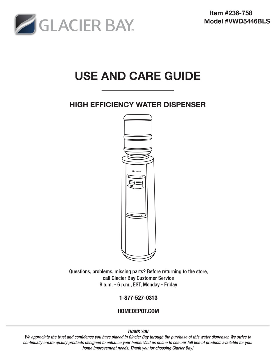 GLACIER BAY VWD5446BLS USE AND CARE MANUAL Pdf Download ManualsLib