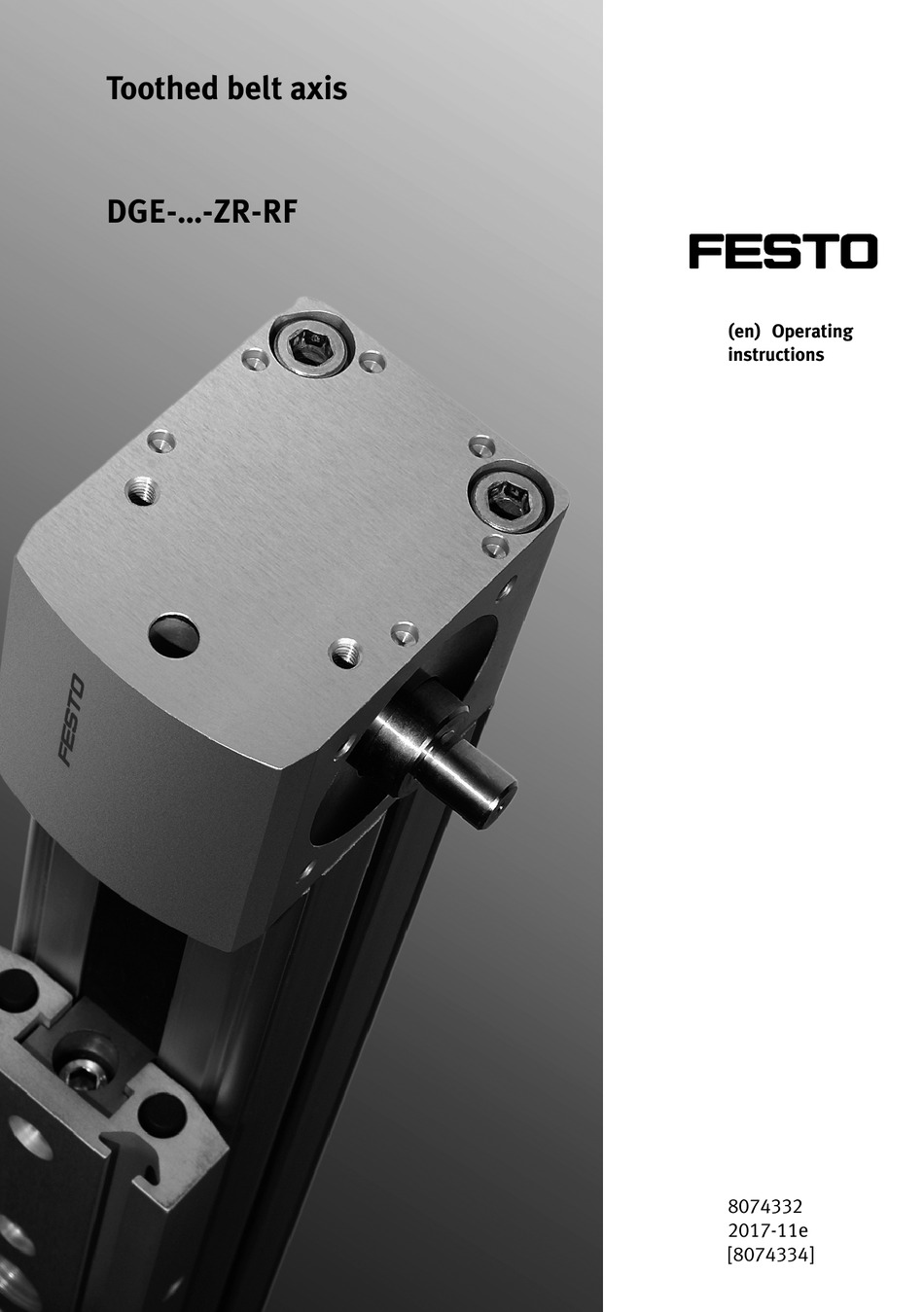 FESTO DGE ZR-RF SERIES OPERATING INSTRUCTIONS MANUAL Pdf Download ...