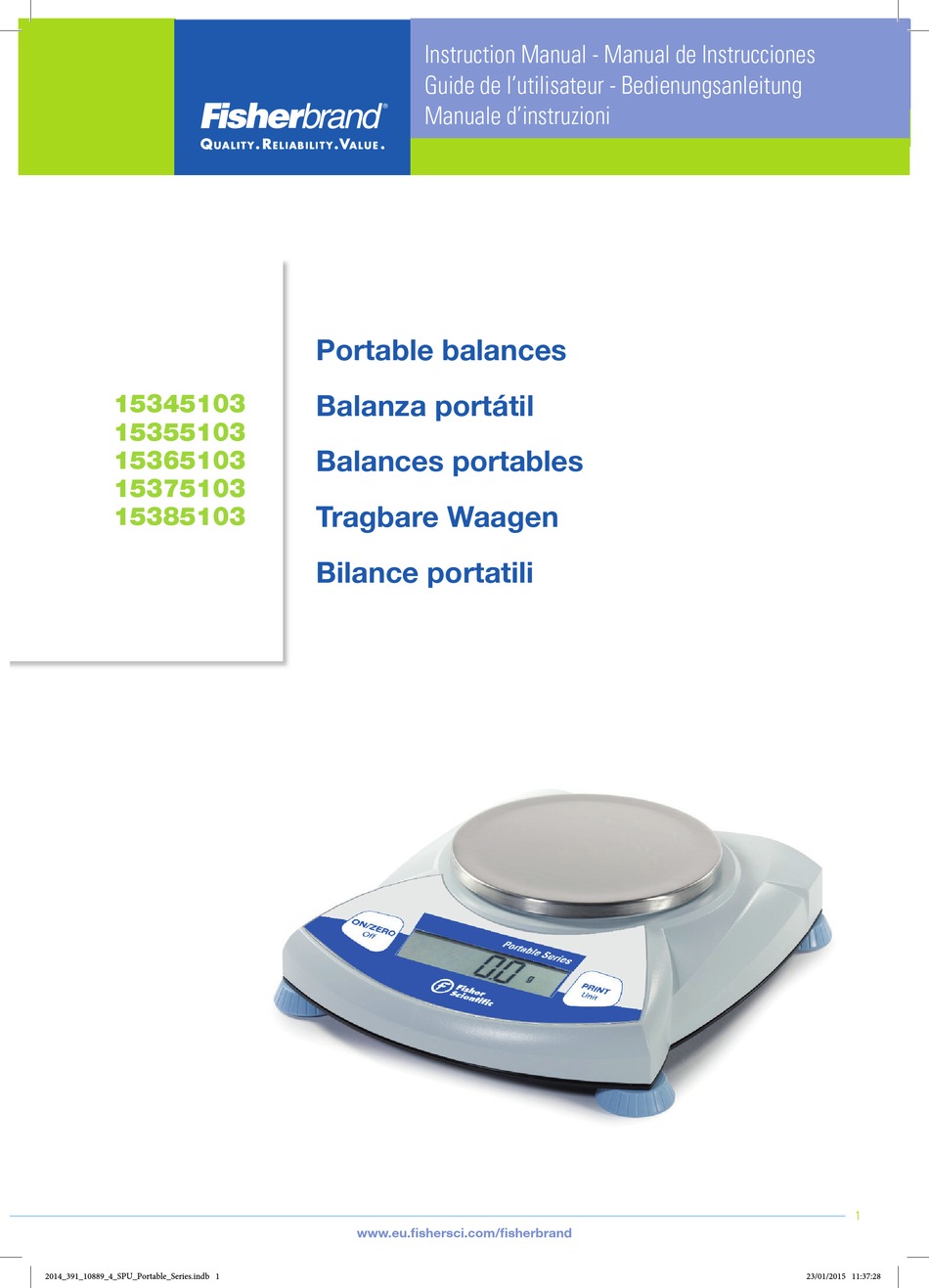 FISHERBRAND 15345103 INSTRUCTION MANUAL Pdf Download ManualsLib