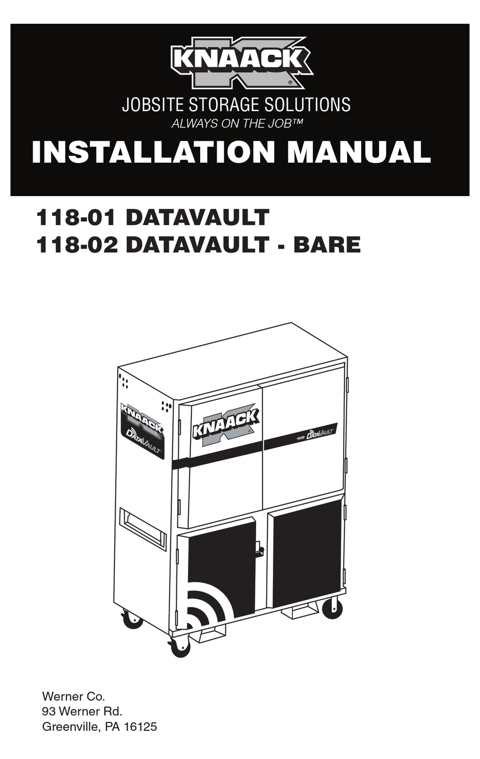 KNAACK DATAVAULT 11801 INSTALLATION MANUAL Pdf Download ManualsLib