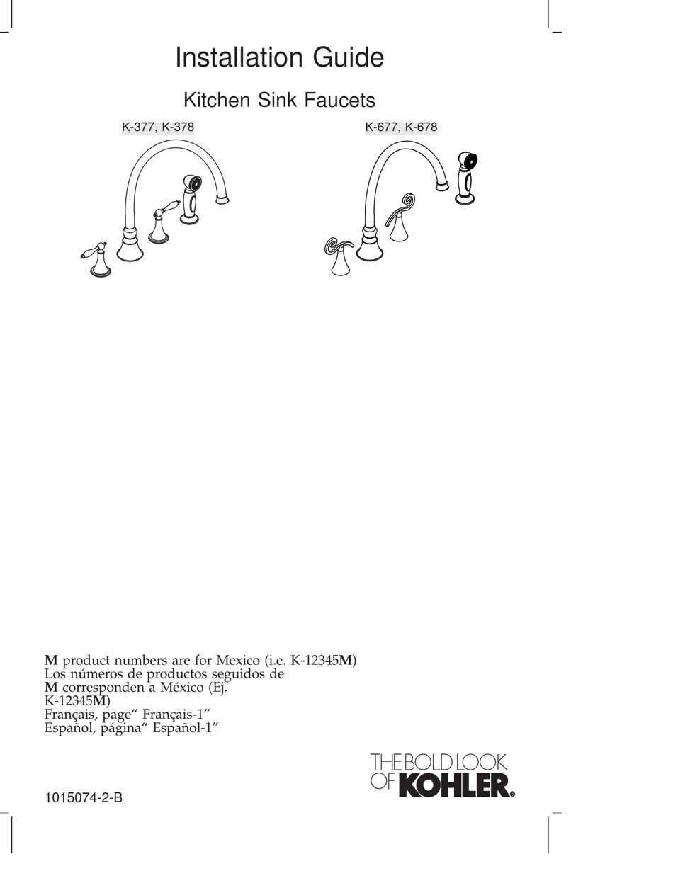 KOHLER K 377 INSTALLATION MANUAL Pdf Download ManualsLib   Kohler K 377 