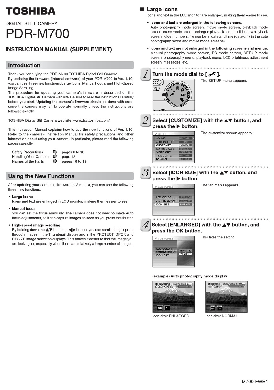 TOSHIBA PDRM700 INSTRUCTION MANUAL Pdf Download ManualsLib
