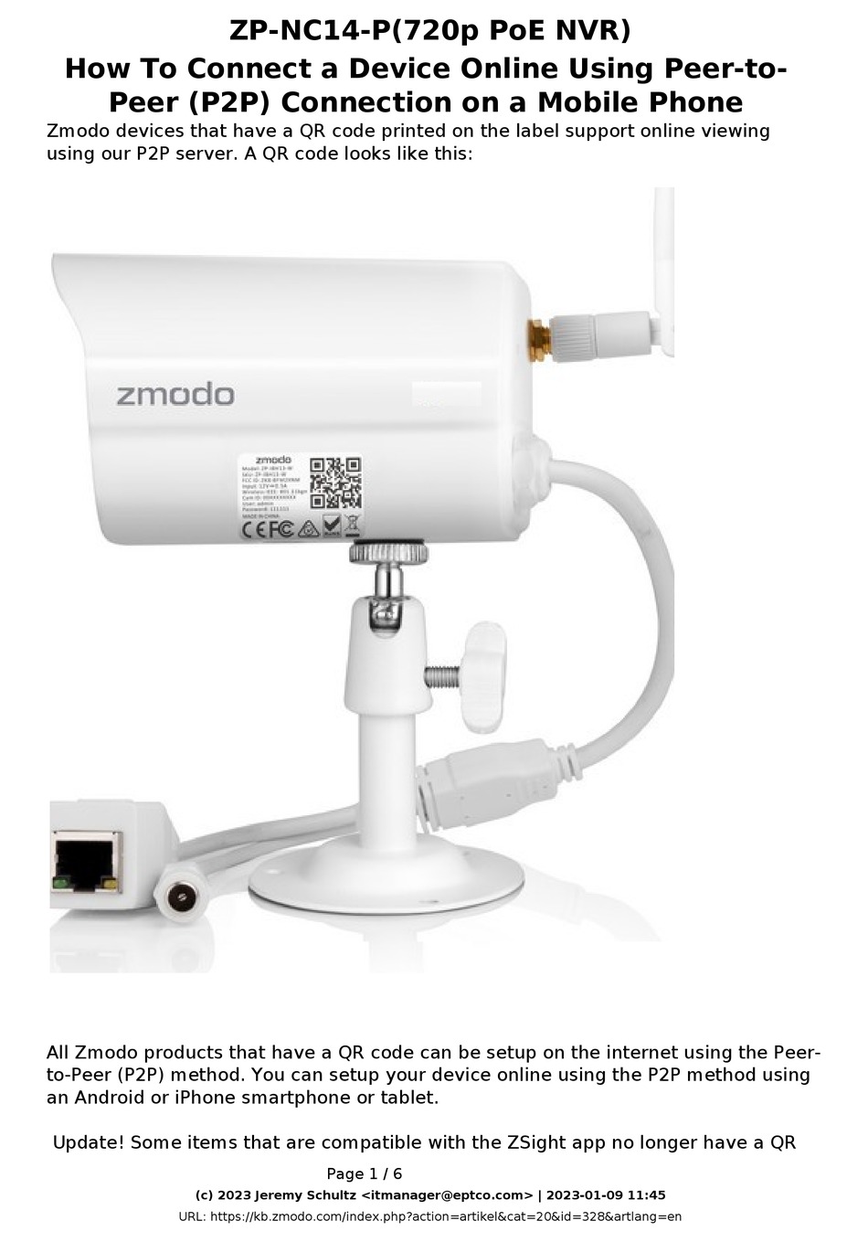 ZMODO ZPNC14P QUICK START MANUAL Pdf Download ManualsLib