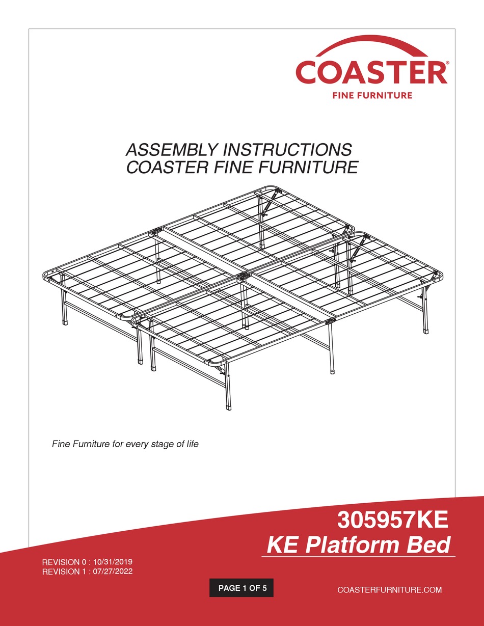 COASTER 305957KE ASSEMBLY INSTRUCTIONS Pdf Download ManualsLib