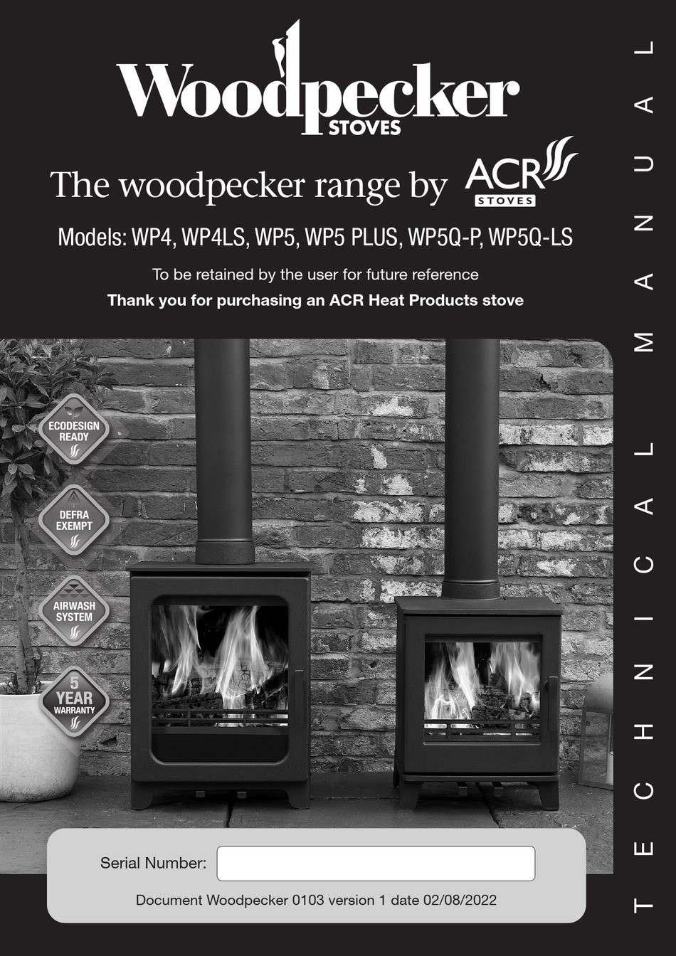 ACR STOVES WOODPECKER WP5 PLUS TECHNICAL MANUAL Pdf Download ManualsLib