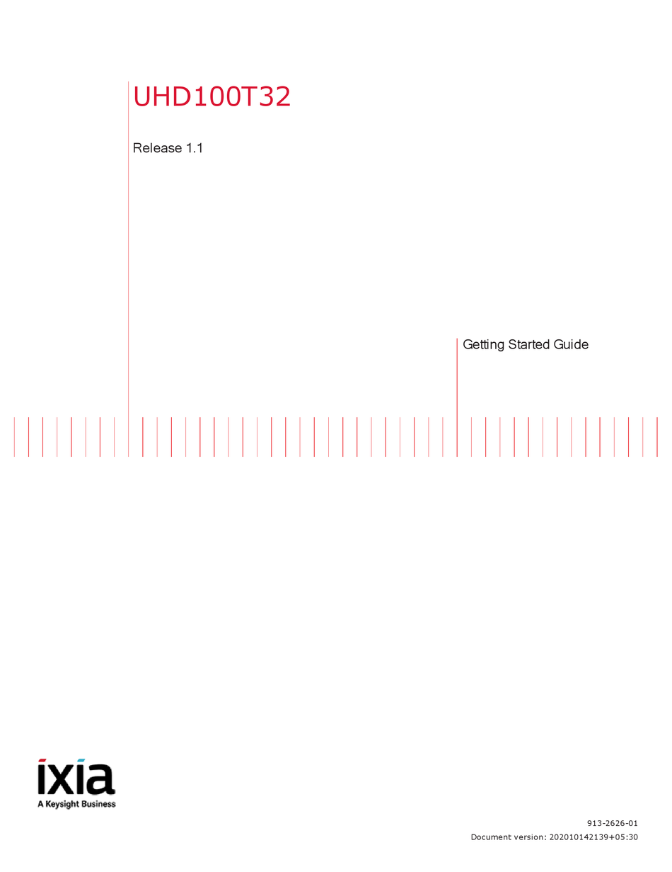 KEYSIGHT IXIA UHD100T32 GETTING STARTED MANUAL Pdf Download ManualsLib