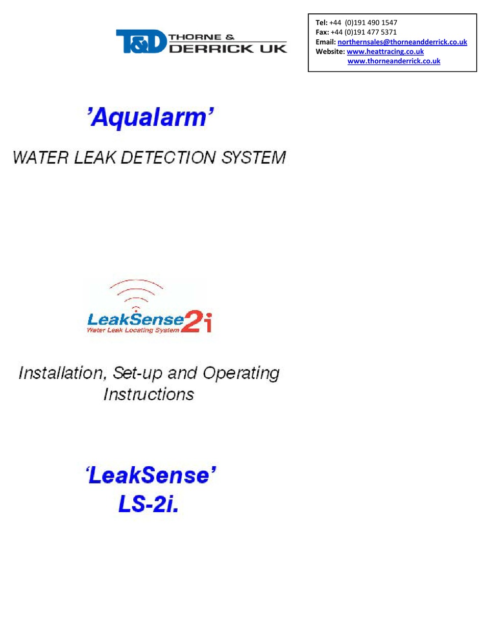 JAM AQUALARM LEAKSENSE 2 INSTALLATION, SETUP AND OPERATION MANUAL Pdf