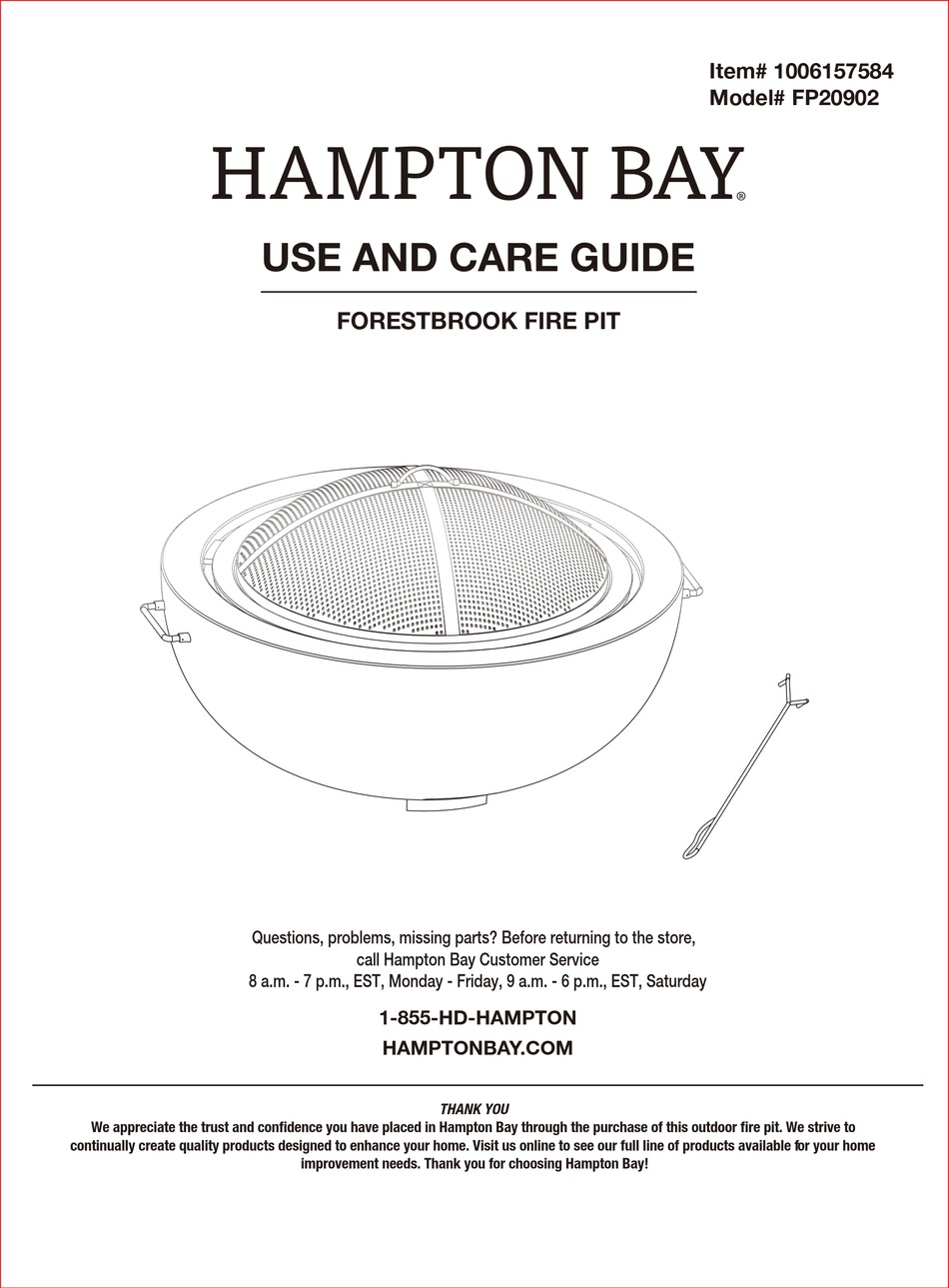 HAMPTON BAY FP20902 USE AND CARE MANUAL Pdf Download ManualsLib