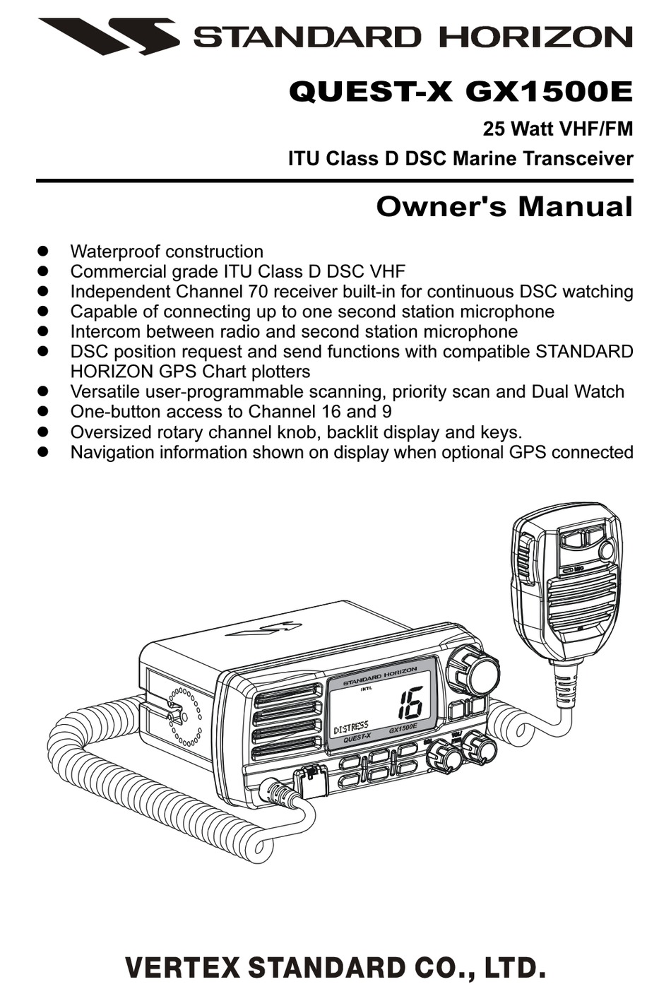 STANDARD HORIZON QUESTX GX1500E OWNER'S MANUAL Pdf Download ManualsLib