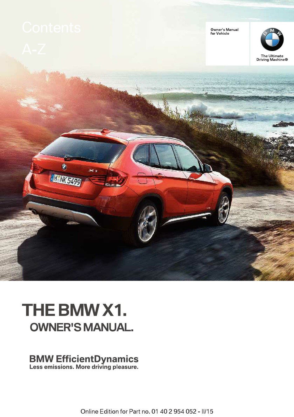 BMW X1 OWNER'S MANUAL Pdf Download  ManualsLib