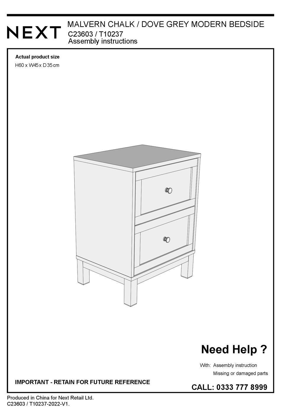 NEXT C23603 ASSEMBLY INSTRUCTIONS MANUAL Pdf Download ManualsLib