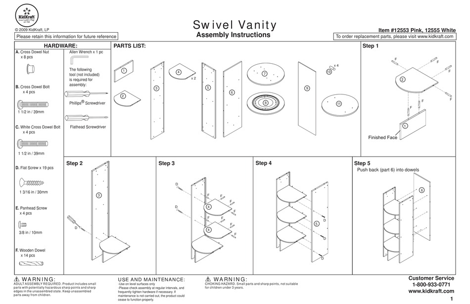 KIDKRAFT 12553 ASSEMBLY INSTRUCTIONS Pdf Download ManualsLib   Kidkraft 12553 