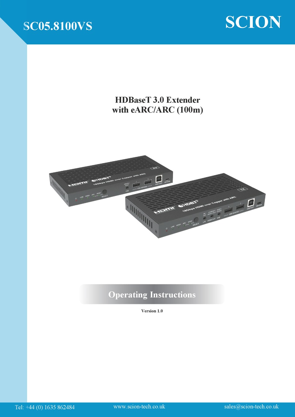 SCION SC05.8100VS OPERATING INSTRUCTIONS MANUAL Pdf Download ManualsLib