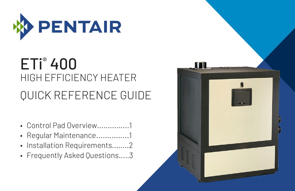 PENTAIR ETI 400 QUICK REFERENCE MANUAL Pdf Download ManualsLib