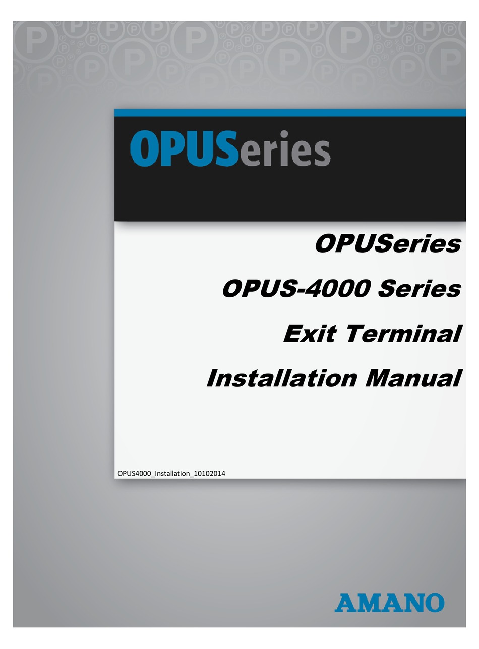 AMANO OPU SERIES INSTALLATION MANUAL Pdf Download ManualsLib